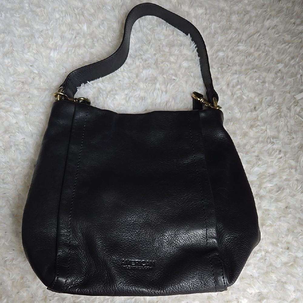 American Leather Co Black Leather Shoulder Bag
